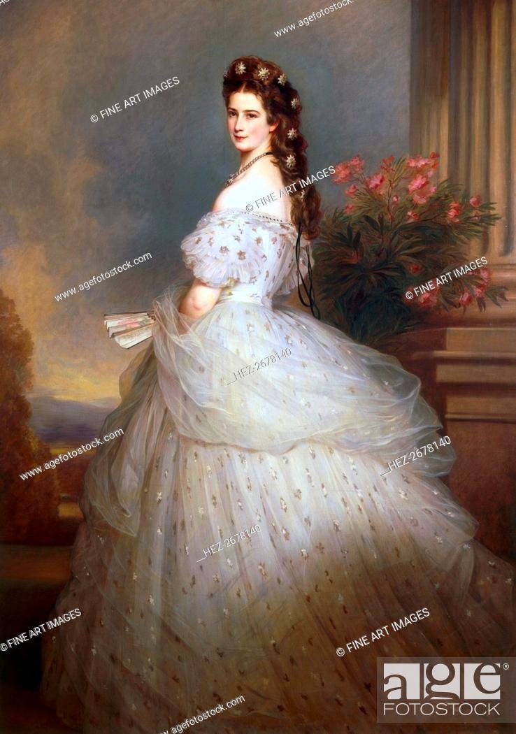 Stock Photo: Empress Elisabeth of Austria with Diamond stars in her hair, 1865.