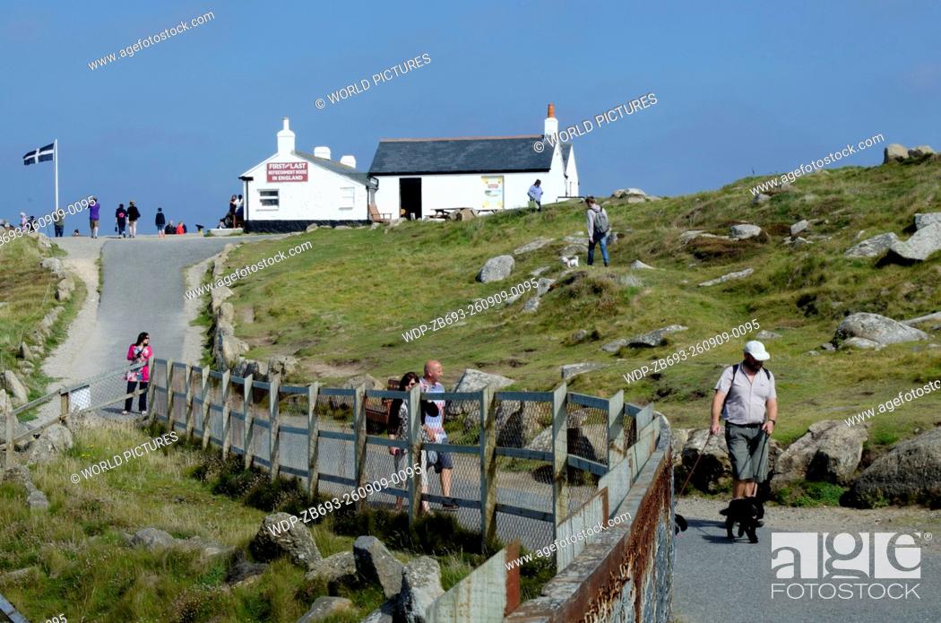 Stock Photo: First and Last House Land's End Cornwall England.