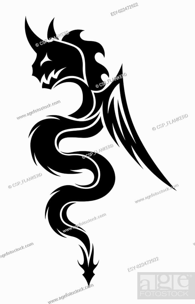 Dragon tribal tattoo vector