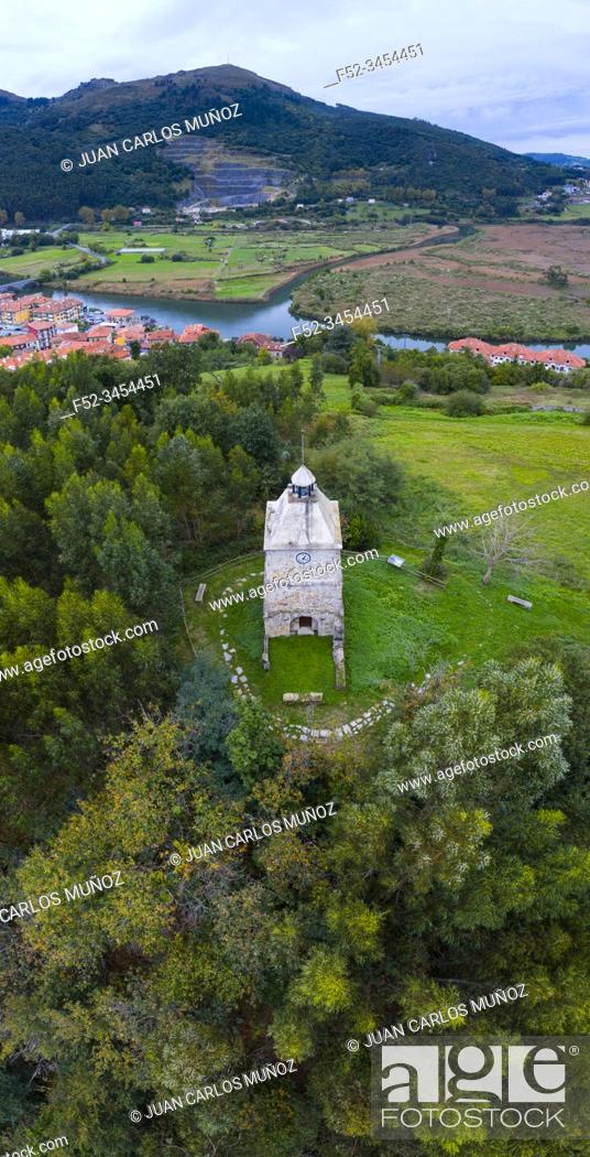 Stock Photo: Torre del Reloj, Limpias, Montaña Oriental Costera, The Way of Saint James, Cantabrian Sea, Cantabria, Spain, Europe.