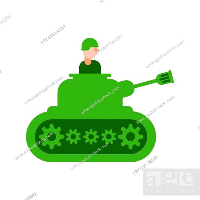 Cartoon tank and trooper. Childrens soldier. Vector illustration, Stock  Vector, Vector And Low Budget Royalty Free Image. Pic. ESY-056198097 |  agefotostock