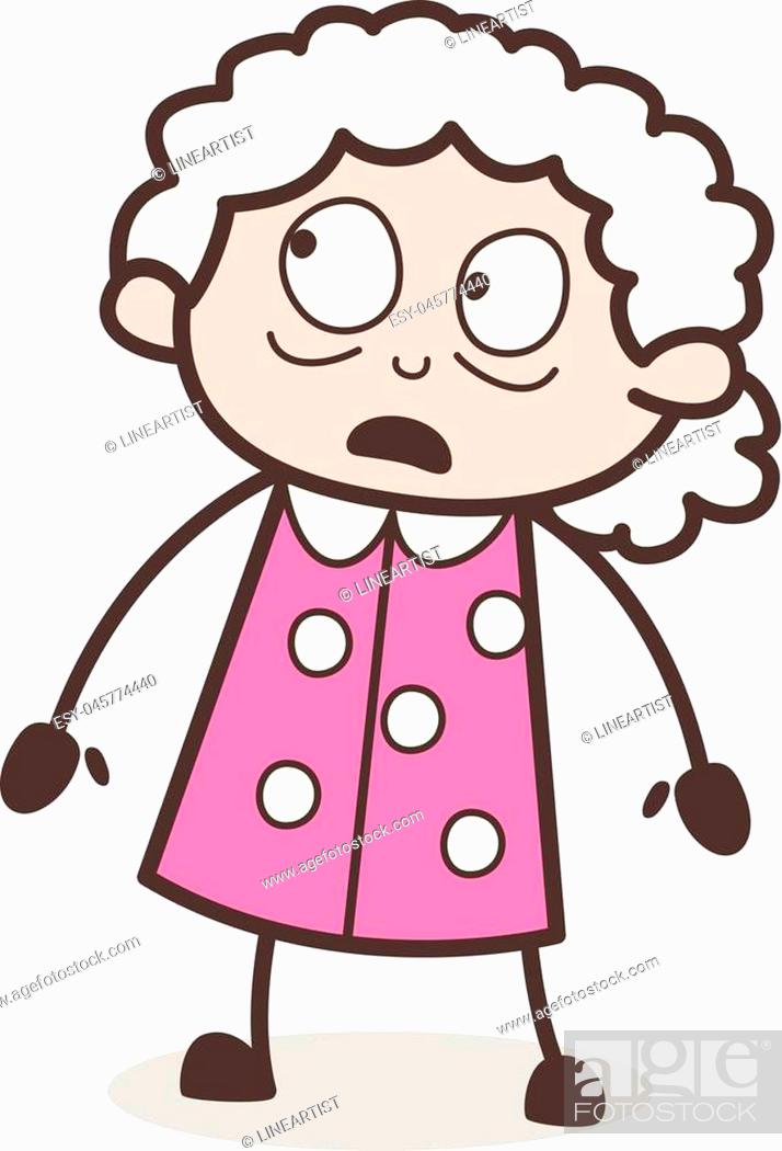 Cartoon Frightened Grandma Face Expression Vector Illustration, Stock  Vector, Vector And Low Budget Royalty Free Image. Pic. ESY-045774440 |  agefotostock