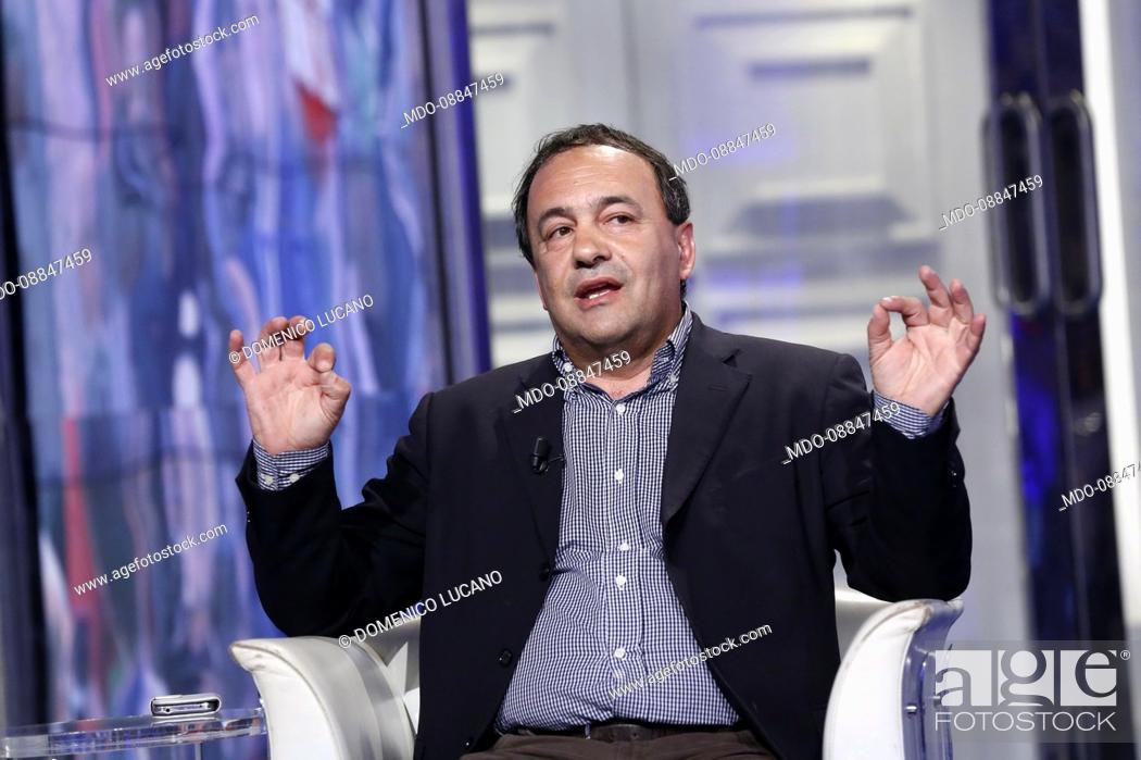 Stock Photo: Italian politician and mayor of Riace Mimmo Lucano (Domenico Lucano), known for the management of immigrants and political refugees.