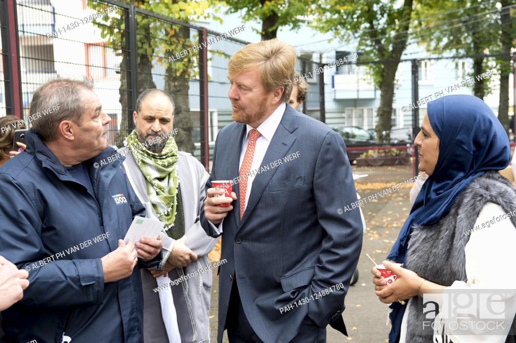 Stock Photo: King Willem-Alexander of The Netherlands at Geuzenwijk in Utrecht, on September 28, 2019, to attend Burendag, organized for all local residents.