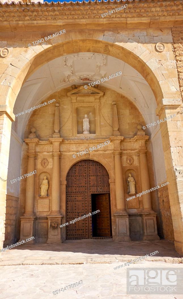 Stock Photo: Church El Toboso village of don Quijote Dulcinea in toledo of La Mancha Spain.