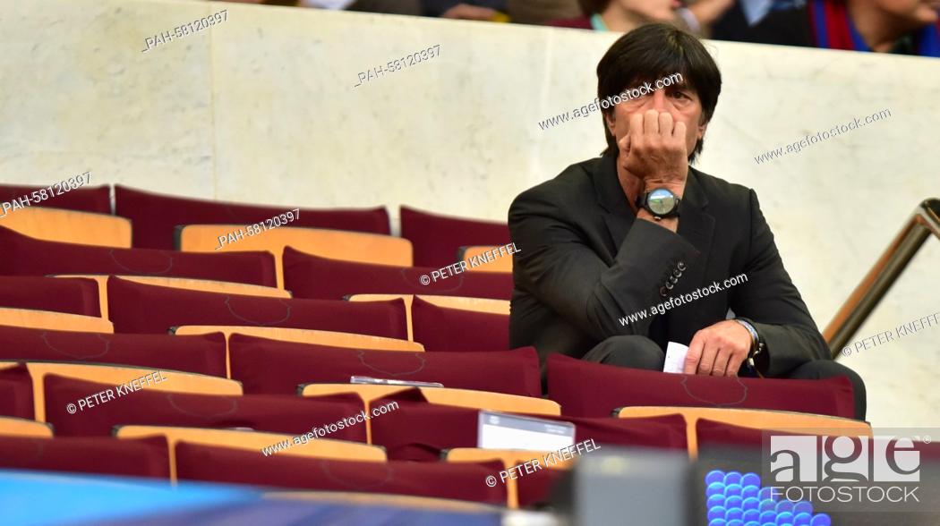 Stock Photo: Joachim Loew , head coach of the German national soccer team, seen in the stands before the UEFA Champions League semi-final first leg soccer match between.