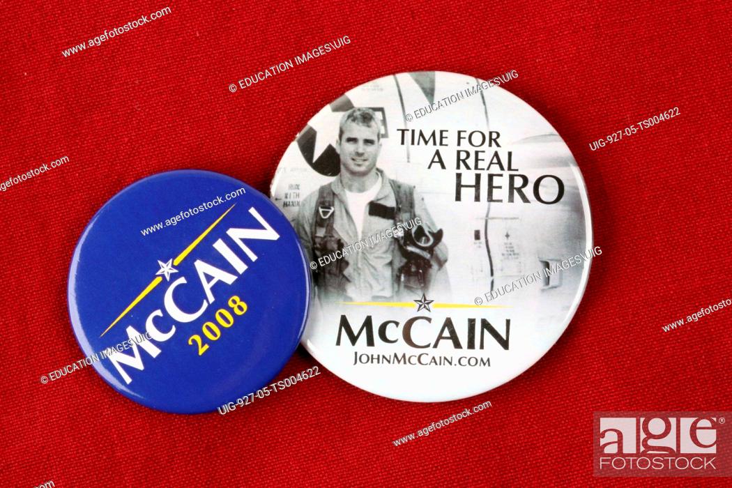 2008 McCain for President Campaign Button "Time For a Real Hero" 