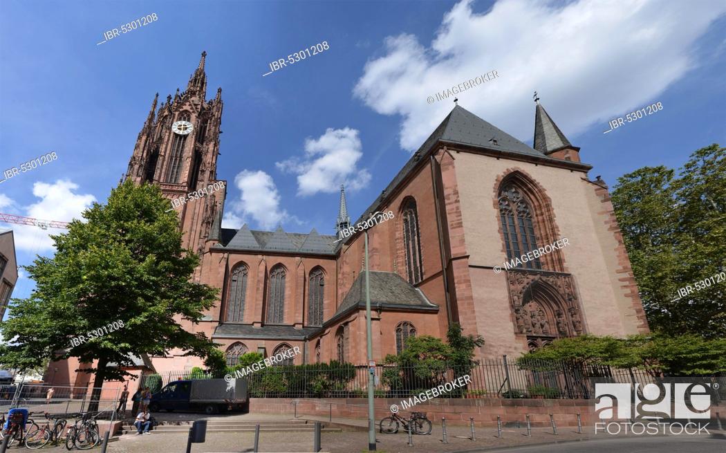 Stock Photo: St. Bartholomew's Imperial Cathedral, Domplatz, Frankfurt am Main, Hesse, Germany, Europe.