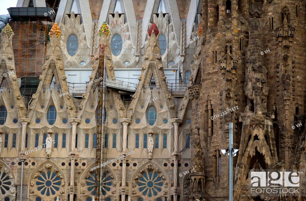 Basilica Sagrada Familia, designed by Antoni Gaudi, Catalonia, Barcelona,  Spain, Europe, Stock Photo, Picture And Rights Managed Image. Pic.  OTH-233-71512 | agefotostock