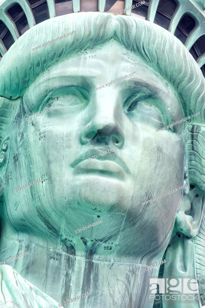 Stock Photo: The Statue of Liberty is a colossal neoclassical sculpture on Liberty Island in New York City.