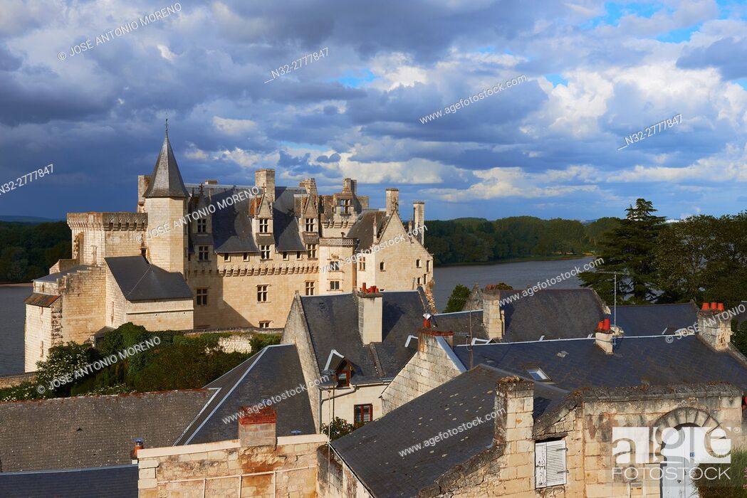 Stock Photo: Montsoreau, Loire River, Castle, Labelled Les Plus Beaux Villages de France, The Most Beautiful Villages of France, Maine et Loire, Pays de la Loire.