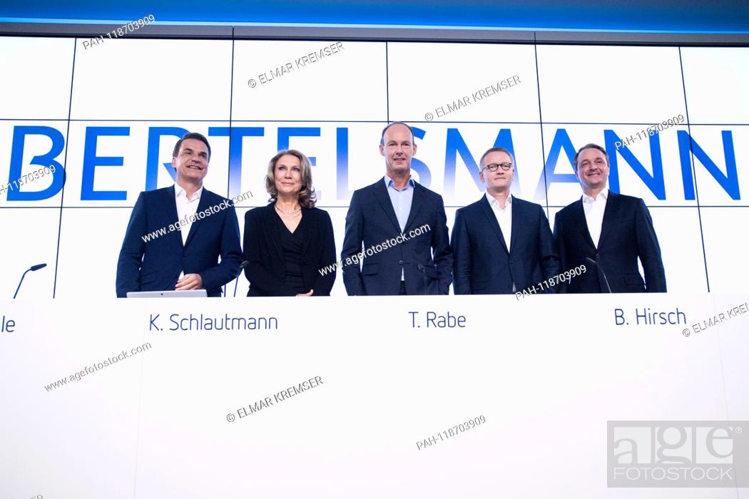 Stock Photo: From left to right: Markus DOHLE (Member of the Management, Chief Executive Officer of Penguin Random House), Karin SCHLAUTMANN (Head of Corporate.