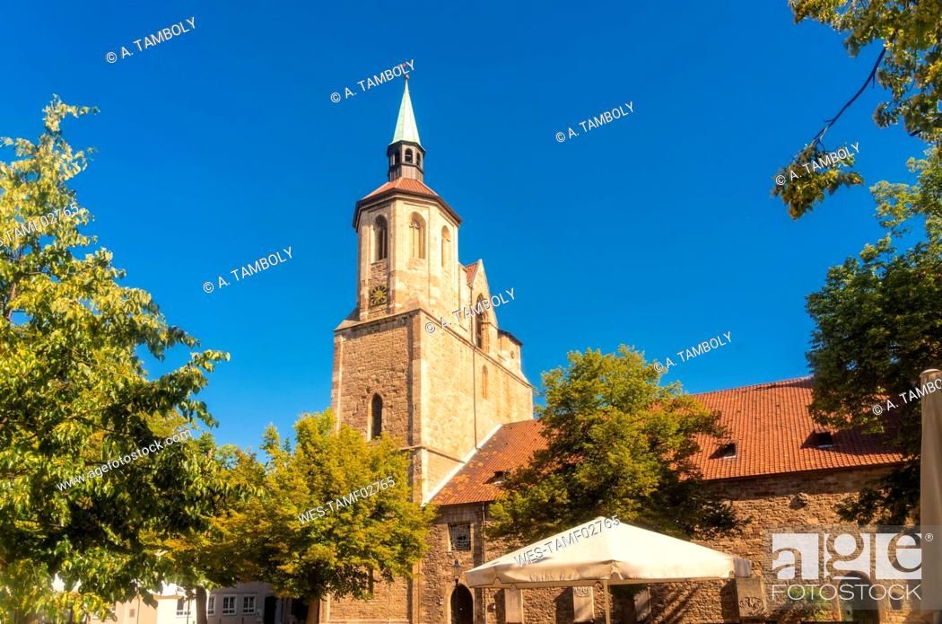 Stock Photo: Germany, Lower Saxony, Brunswick, Bell tower of Saint¶ÿMagnus¶ÿChurch.