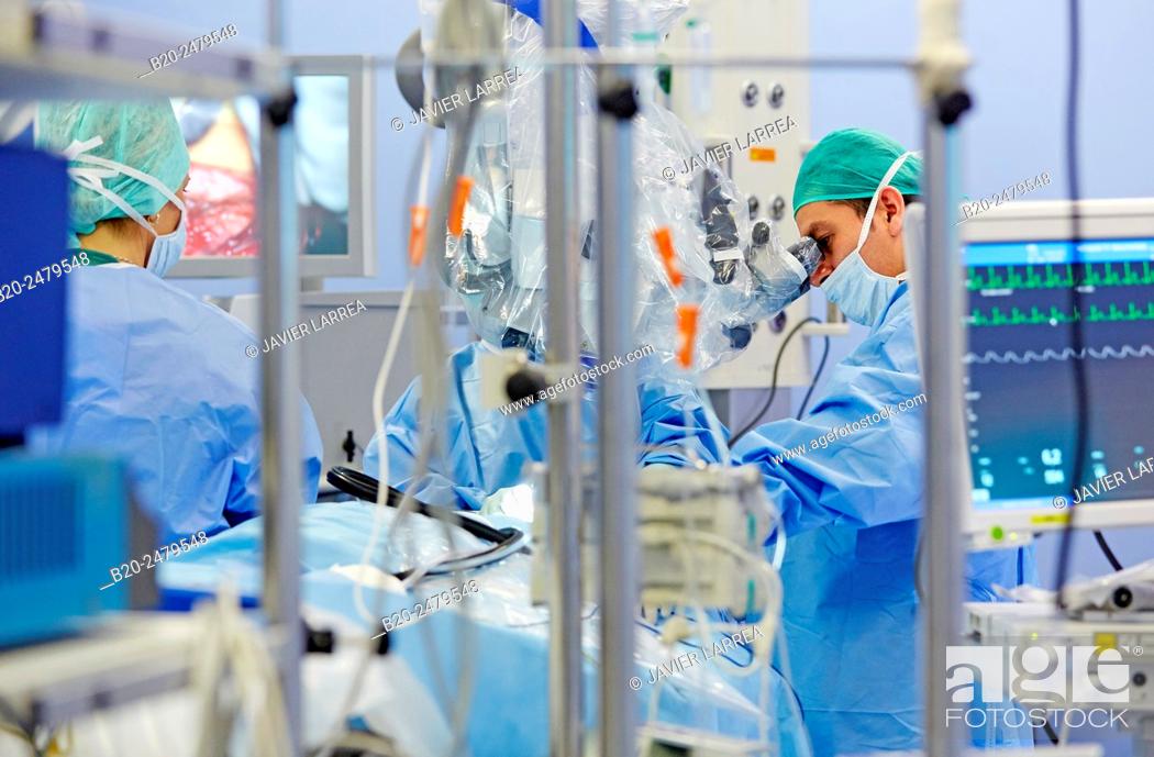 Stock Photo: Operating room, Brain operation, Neurosurgery, Hospital Donostia, San Sebastian, Gipuzkoa, Basque Country, Spain.