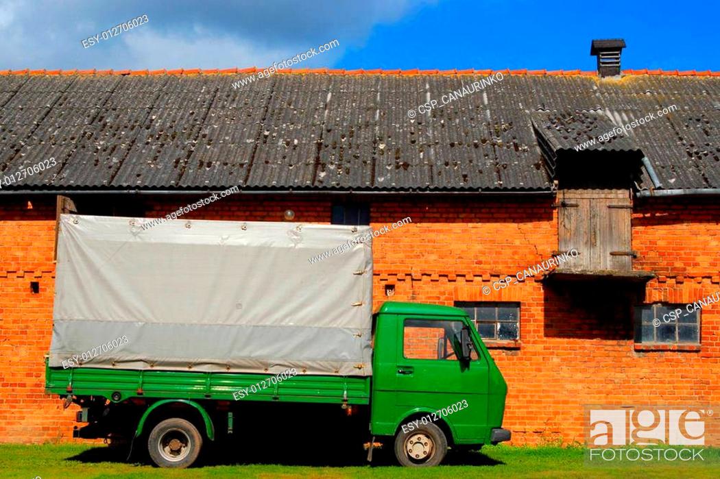 Stock Photo: Truck at the farmyard.