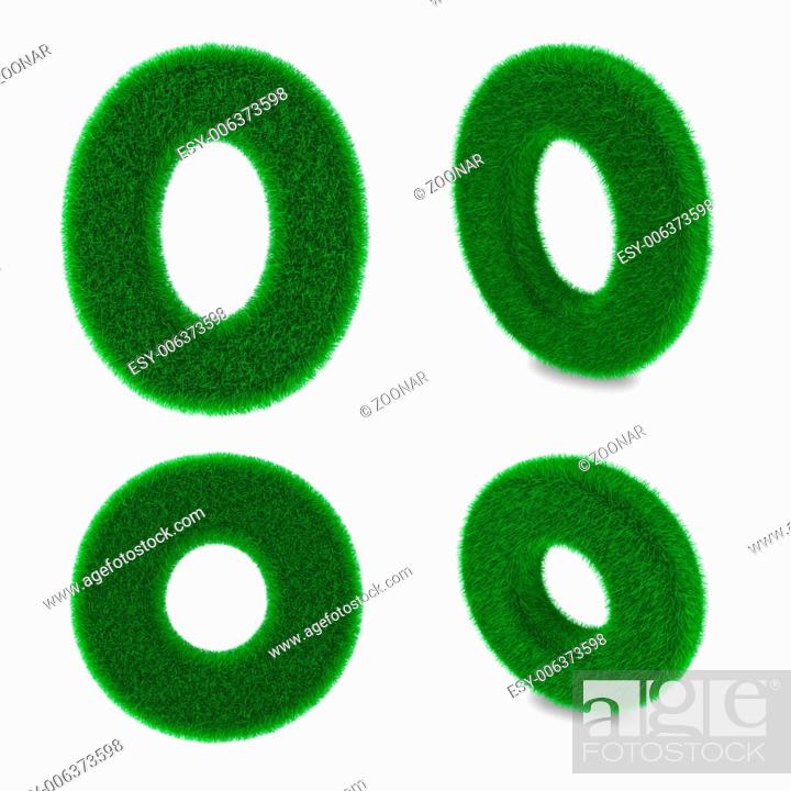 Stock Photo: Letter O made of grass.