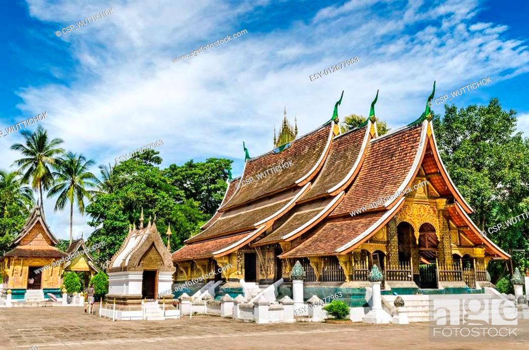 Stock Photo: Wat Xieng Thong, Buddhist temple in Luang Prabang World Heritage.