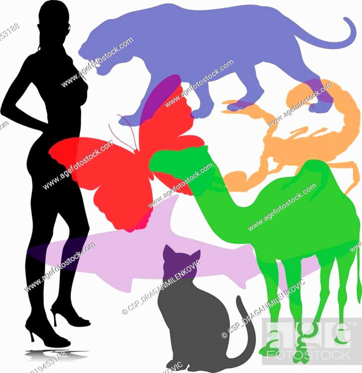 hot girl with animal illustration, Stock Vector, Vector And Low Budget  Royalty Free Image. Pic. ESY-019453188 | agefotostock