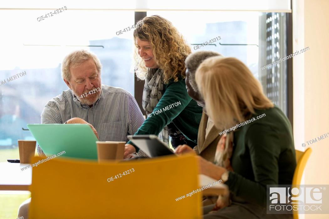 Stock Photo: Senior business people in conference room meeting.