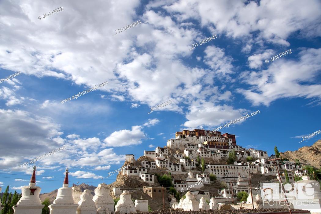 Photo de stock: view at Thiksey monastery in Ladakh, India.
