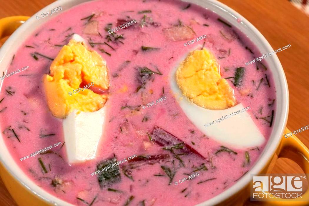 Stock Photo: Beet soup cold.