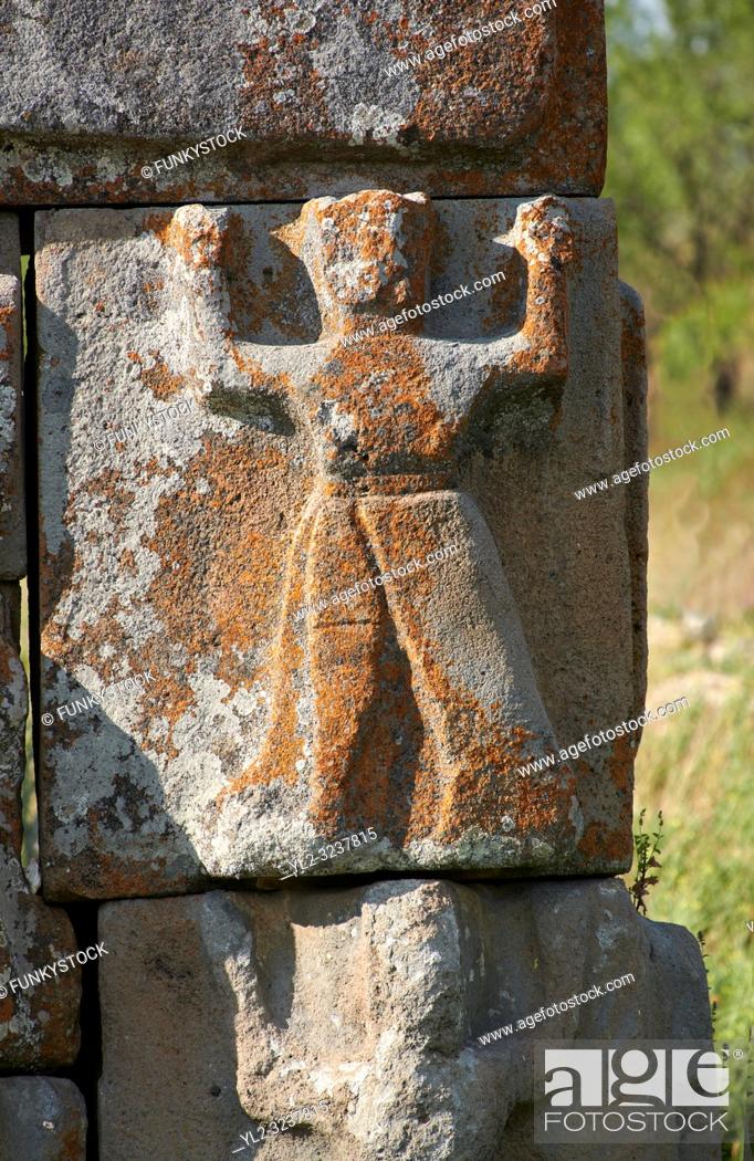 Stock Photo: Close up of Hittite relief scultures of Hittite godsEflatun P?nar ( Eflatunp?nar) Ancient Hittite relief sculpture monument and sacred pool.