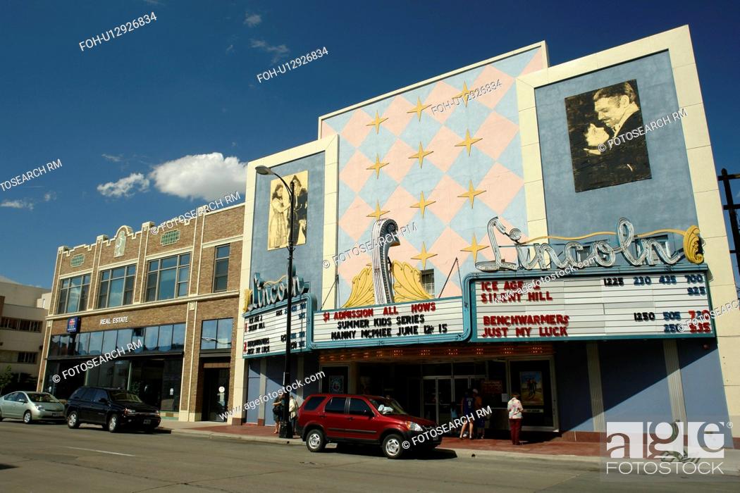 Cheyenne, WY, Wyoming, downtown, Lincoln Theater, Stock Photo, Picture