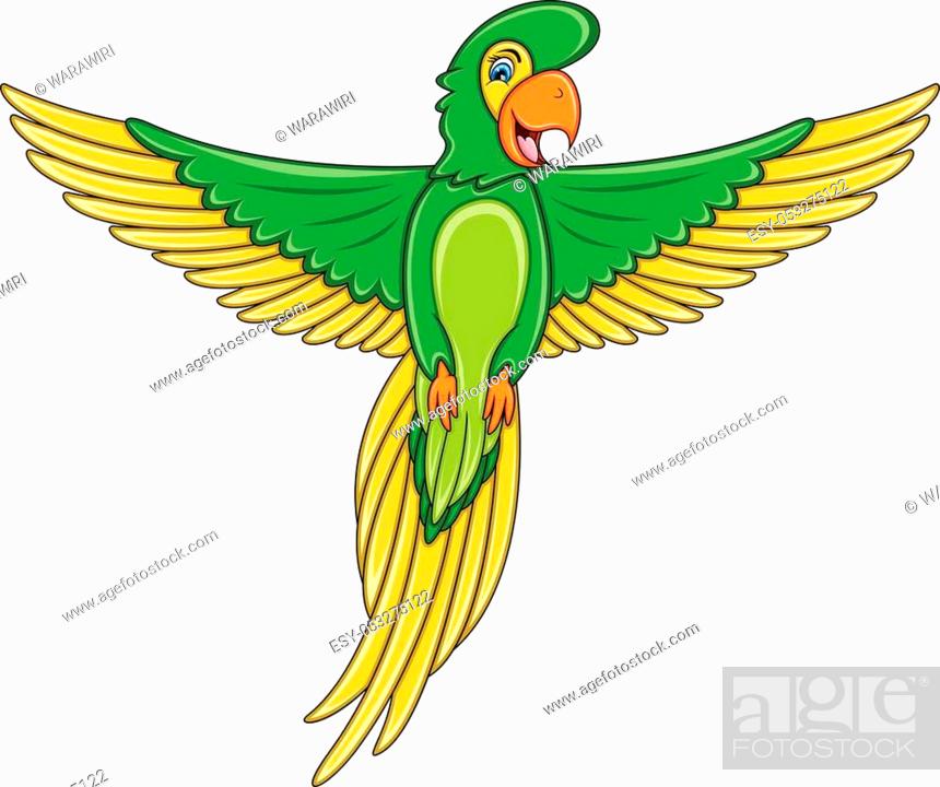 Flying Parrot cartoon - full color, Stock Vector, Vector And Low Budget  Royalty Free Image. Pic. ESY-053275122 | agefotostock