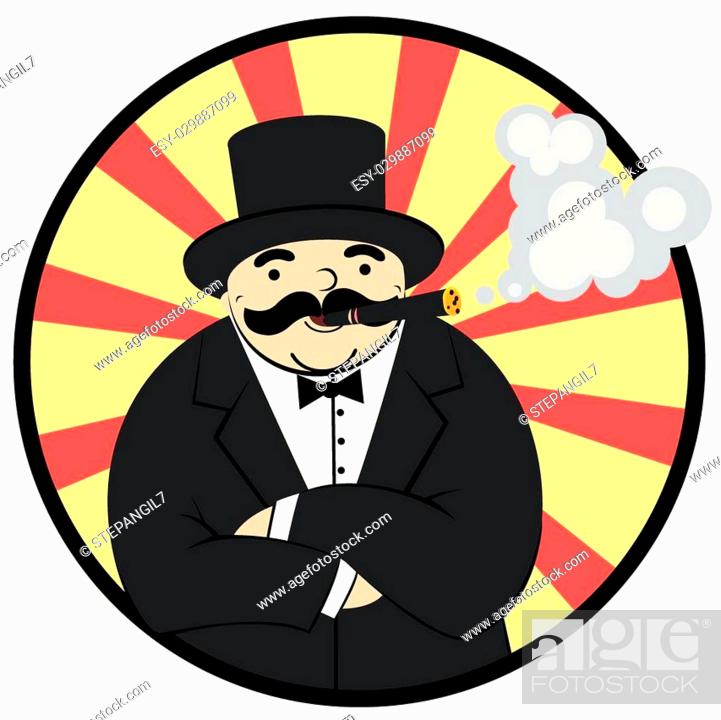cartoon rich man smoking a cigar - Illustration, Stock Vector, Vector And  Low Budget Royalty Free Image. Pic. ESY-029887099 | agefotostock
