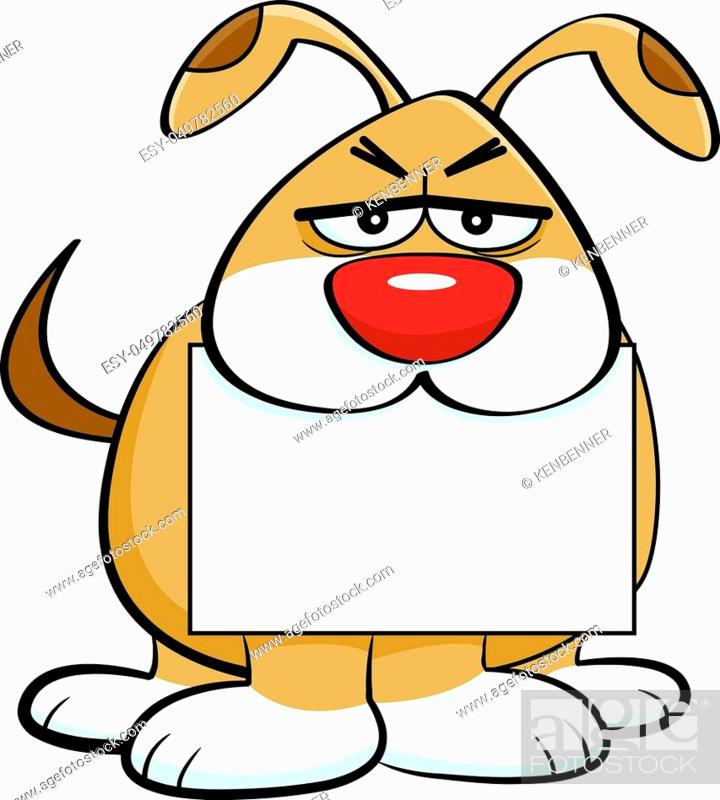 Cartoon illustration of an angry dog holding a sign in it's mouth, Stock  Vector, Vector And Low Budget Royalty Free Image. Pic. ESY-049782560 |  agefotostock