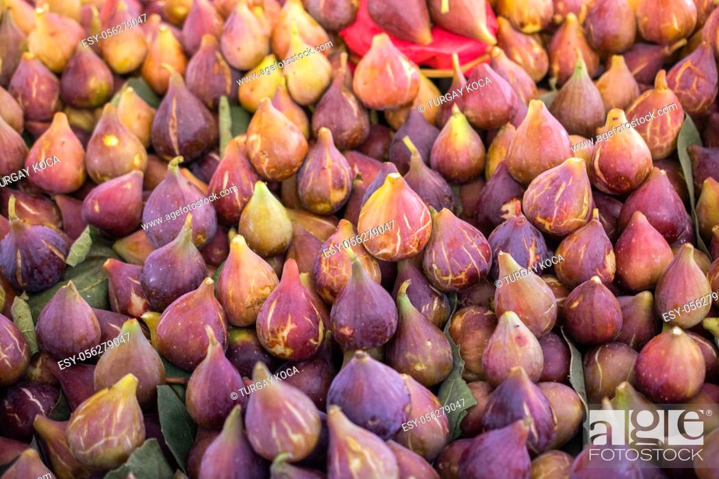 Stock Photo: Ripe fig fruits seen in the market place.