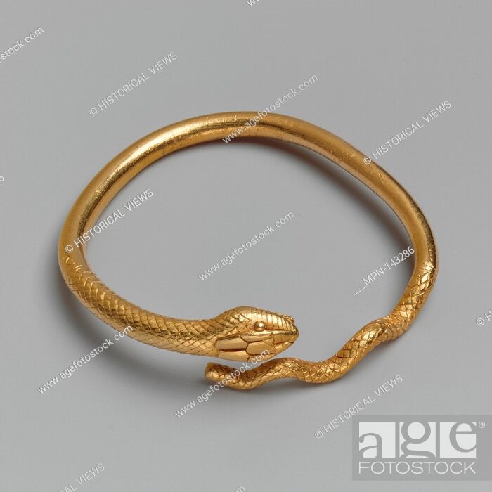 Stock Photo: Gold bracelet in the form of a snake. Period: Early Hellenistic; Date: ca. 300-250 B.C; Culture: Greek, Ptolemaic; Medium: Gold; Dimensions: 3 5/16 in.
