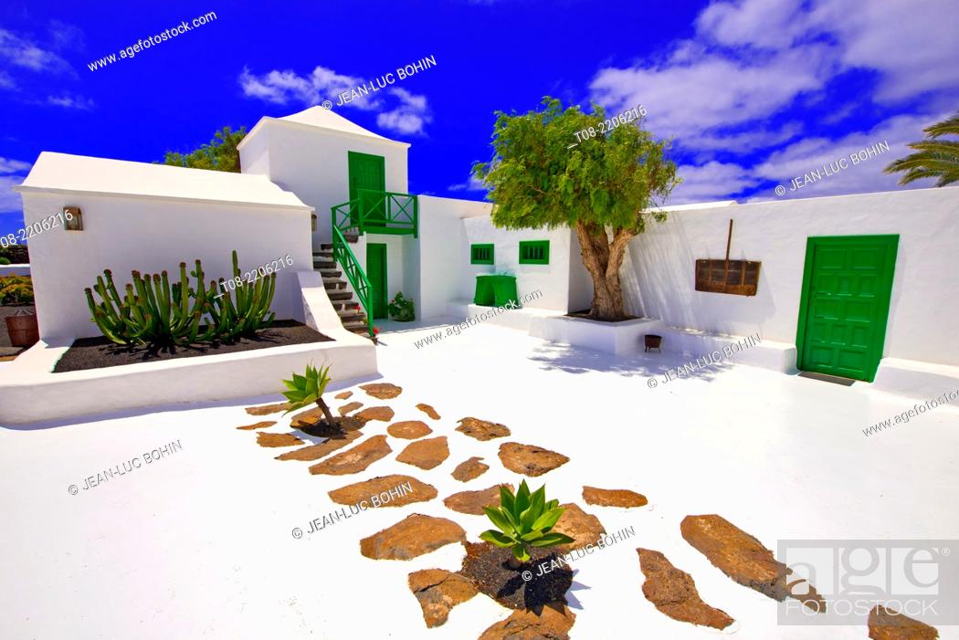 Stock Photo: spain, canary islands, lanzarote : casa del campesino, san bartolome, cesar manrique.