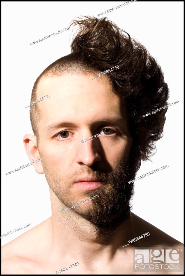 Man with half shaved head and beard, Stock Photo, Picture And Royalty Free  Image. Pic. WR0864750 | agefotostock