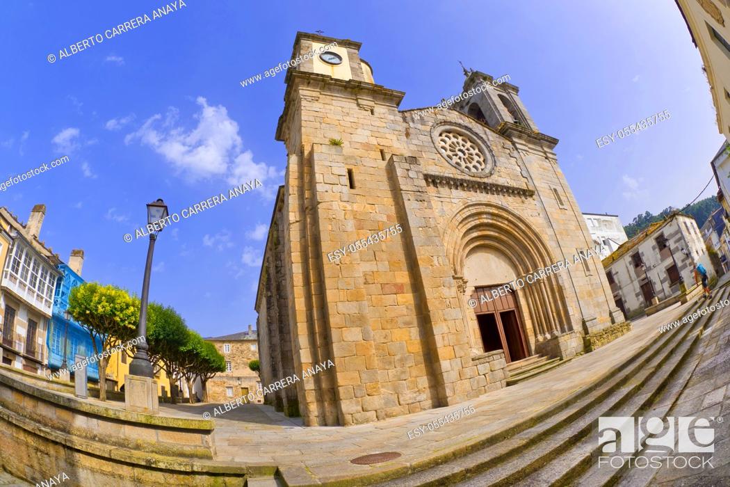 Stock Photo: Church of Santa María del Campo, 12th Century Romanesque Style, Spanish Property of Cultural Interest, Viveiro, Lugo, Galicia, Spain, Europe.