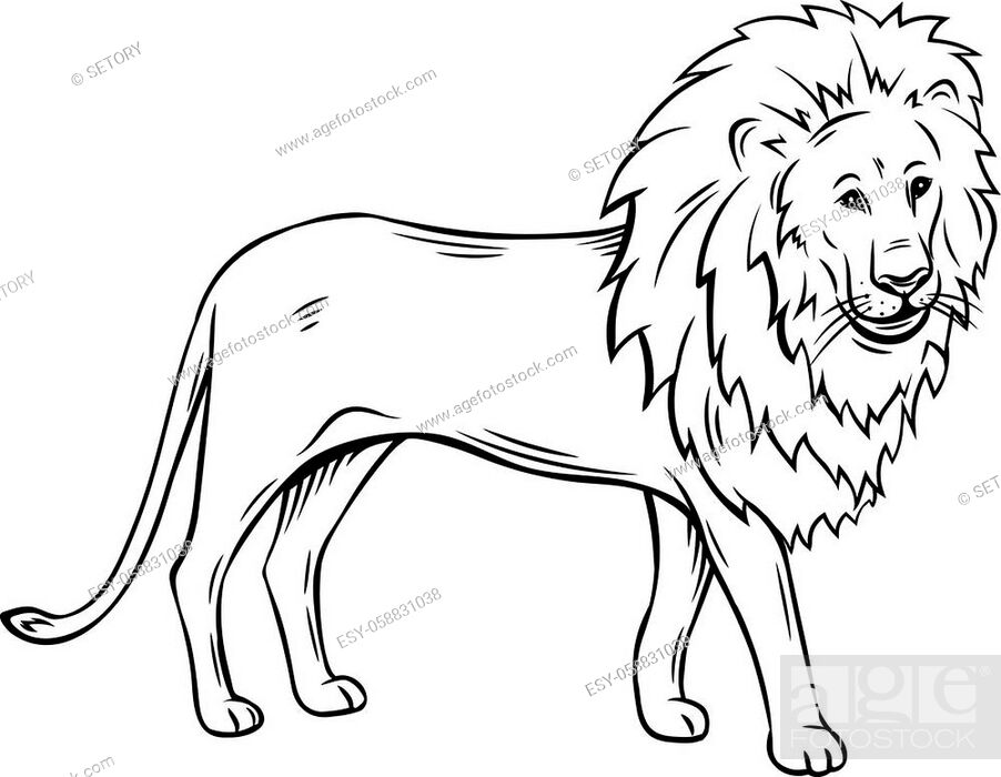 Outline lion icon. Hand drawn vector illustration of animal, Stock Vector,  Vector And Low Budget Royalty Free Image. Pic. ESY-058831038 | agefotostock