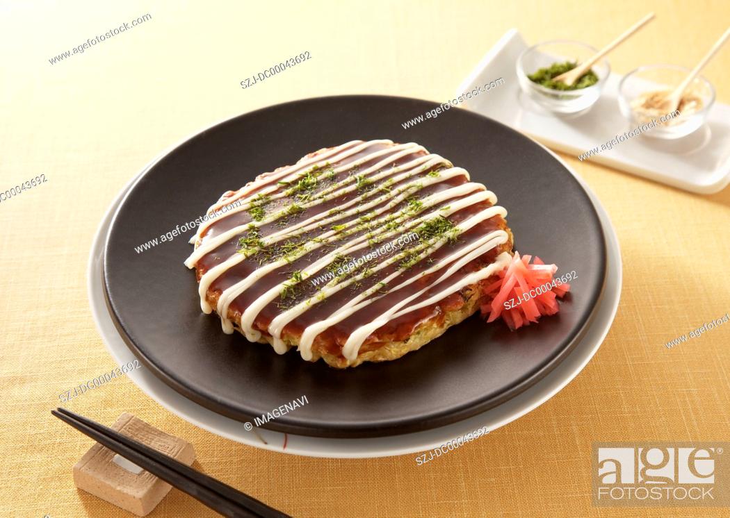 Stock Photo: Japanese pancake, Okonomiyaki.