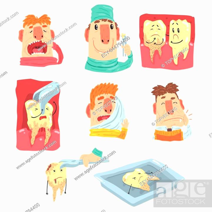 Funny Cartoon Dentist And Patient Illustration Series With Dental Care  Procedures And Humanized..., Stock Vector, Vector And Low Budget Royalty  Free Image. Pic. ESY-044794400 | agefotostock