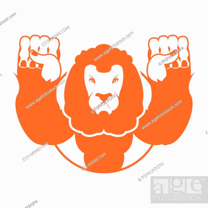 Angry lion. Aggressive wild beast. Logo big leo. Evil wild animal, Stock  Vector, Vector And Low Budget Royalty Free Image. Pic. ESY-049461344 |  agefotostock