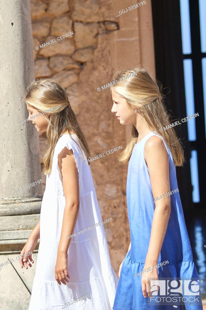 Stock Photo: Crown Princess Leonor visited Son Marroig Museum at on August 8, 2019 in Deia, Spain.