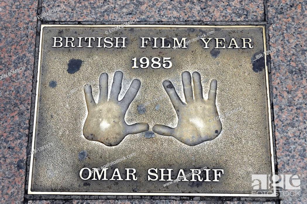 Stock Photo: Omar Sharif, palm print, Leicester Square, London, England, United Kingdom, Europe.