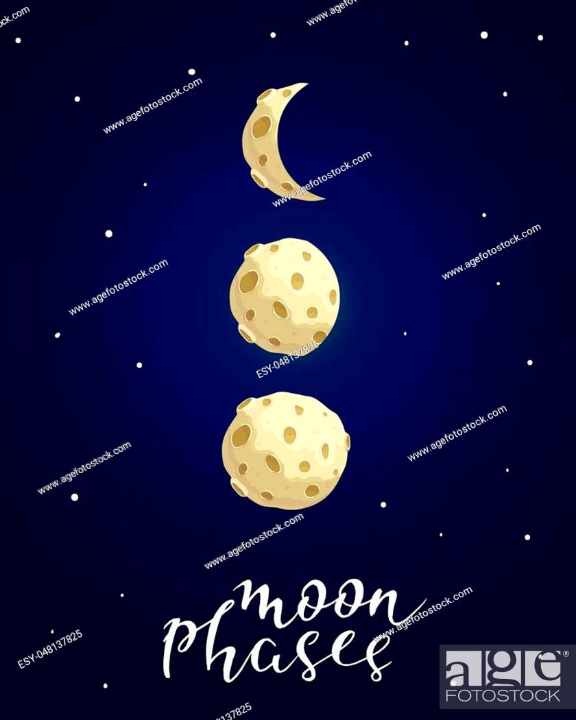 phases moon and Stars. Cute Night sky texture vector infographic cartoon on  the dark blue background, Stock Vector, Vector And Low Budget Royalty Free  Image. Pic. ESY-048137825 | agefotostock