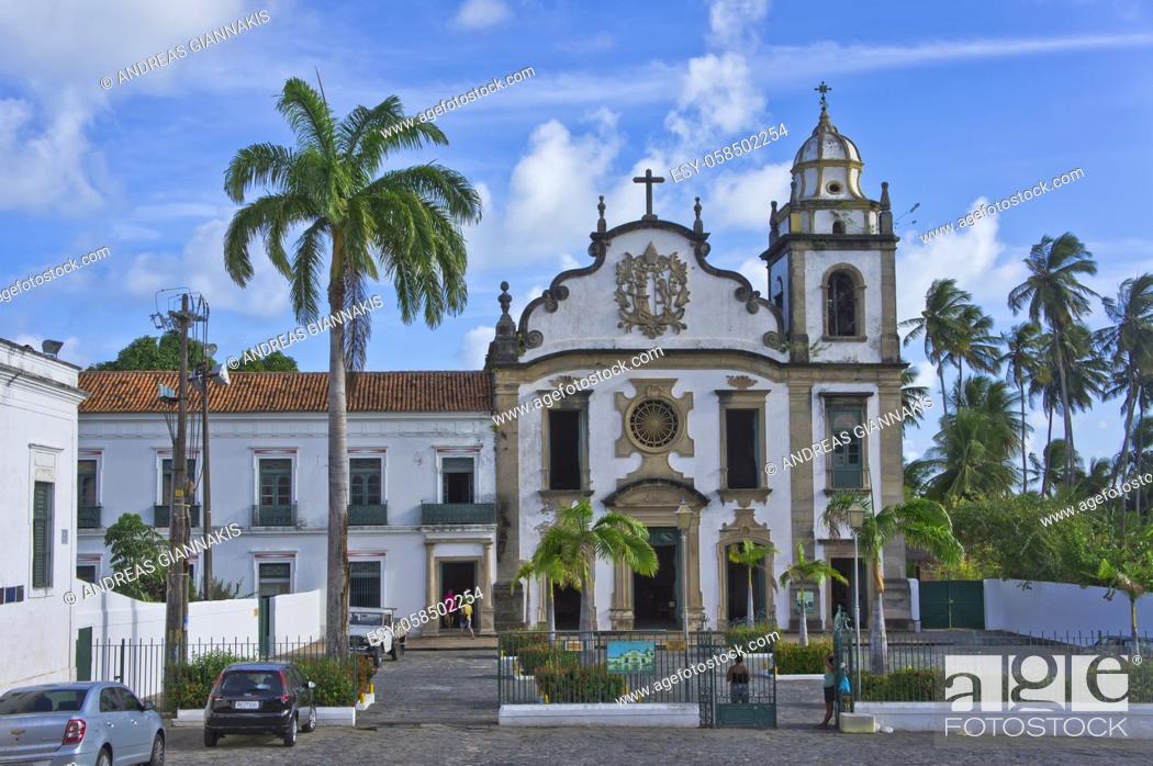 Stock Photo: Olinda, Old city view with a Colonial church, Brazil, South America.