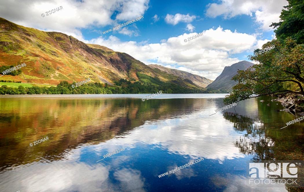 Stock Photo: Reflections in Buttermere in Lake District.