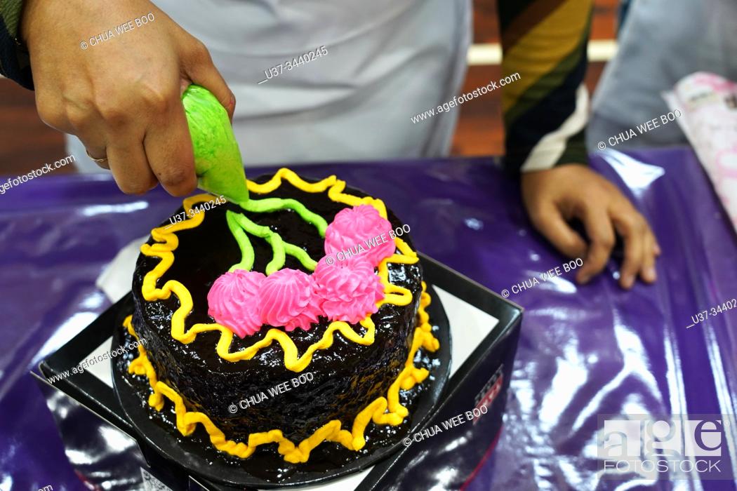 Stock Photo: Fiesta Satok 3.0 cake decoration competition at Sungai Maong Community Hall, Kuching, Sarawak, Malaysia.