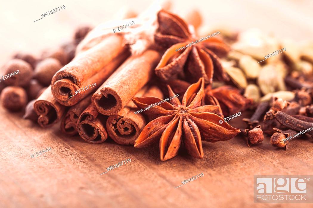 Stock Photo: Collection of spices.