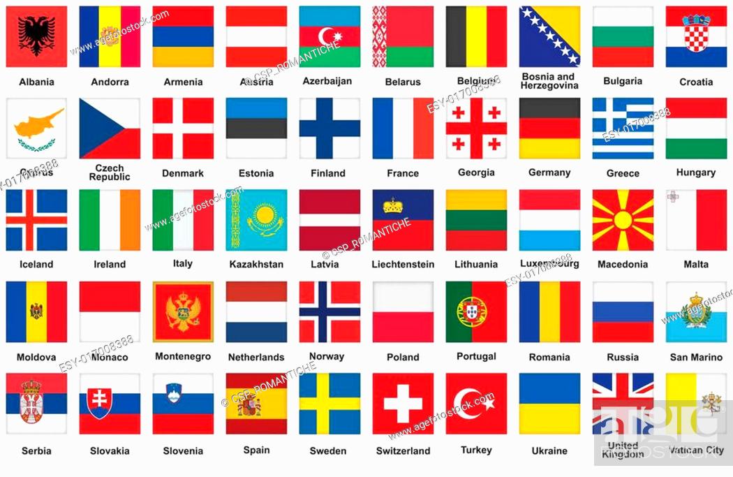 Vector: icons with flags of Europe.