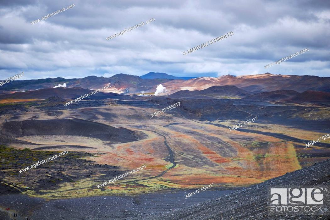 Stock Photo: Iceland, Myvatn, Krafla volcano area, ringroad,.