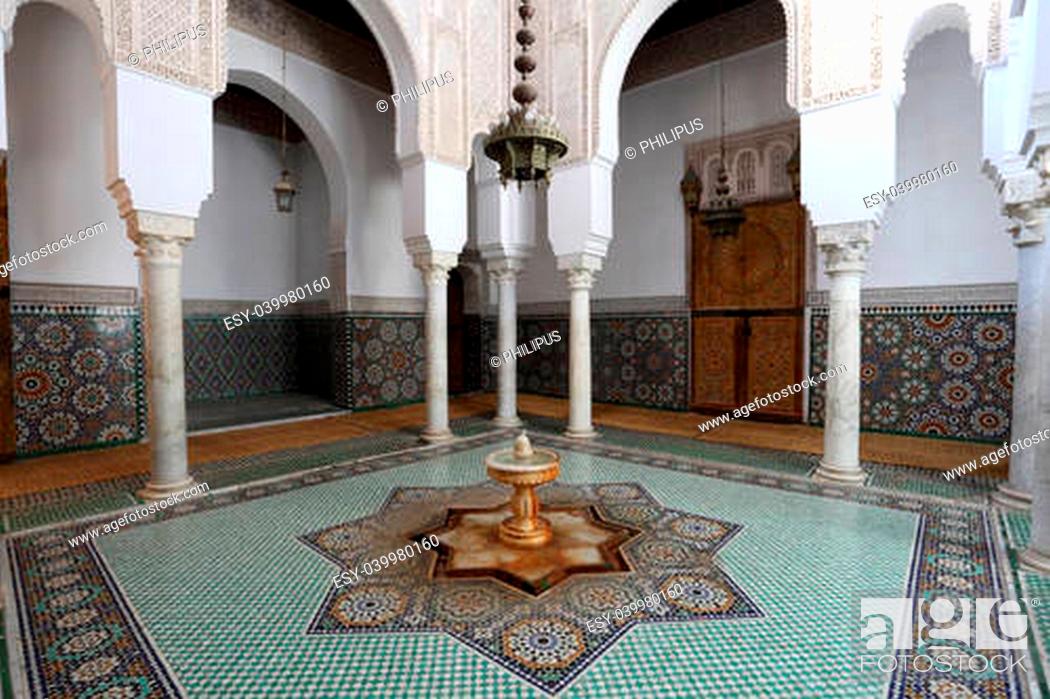 Stock Photo: Mausoleum of Moulay Ismail in Meknes, Morocco.