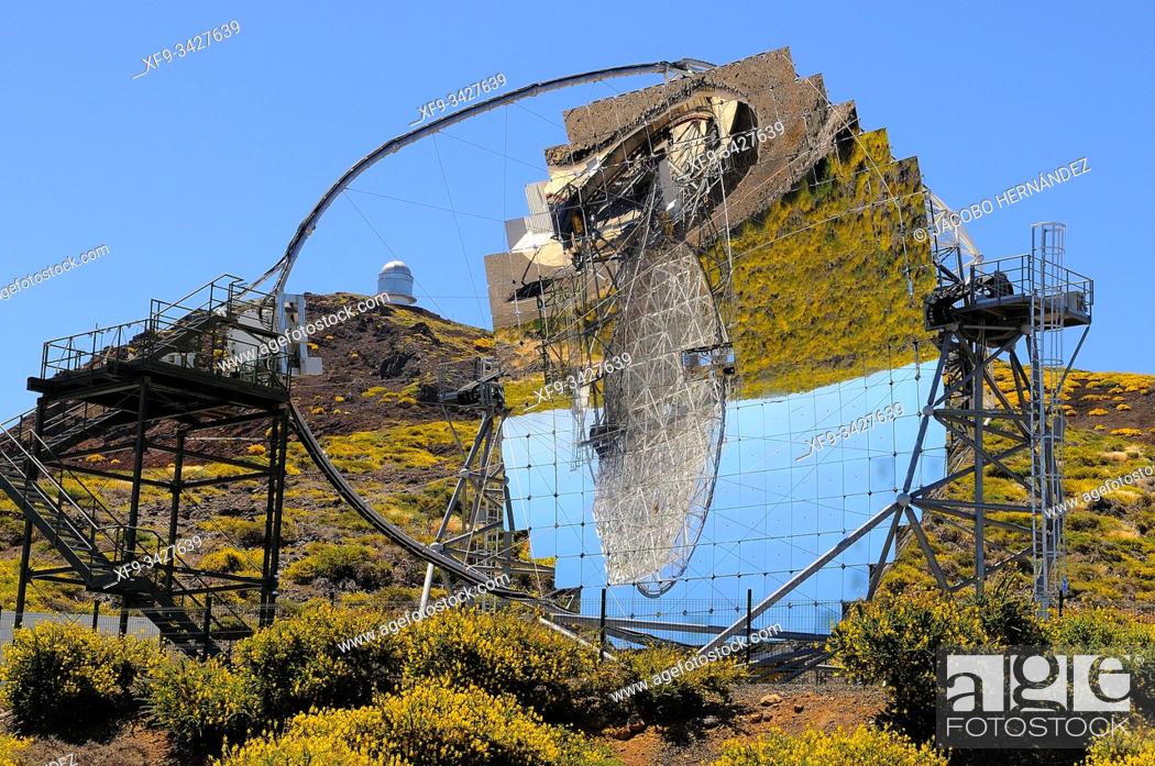 Stock Photo: Astronomical observatory. Roque de los Muchachos. Caldera de Taburiente National Park. La Palma. Canary Islands. Spain.
